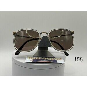 Vintage NOS Oversize Sunglasses Preppy Style Grey Sun Lens  80s-90s